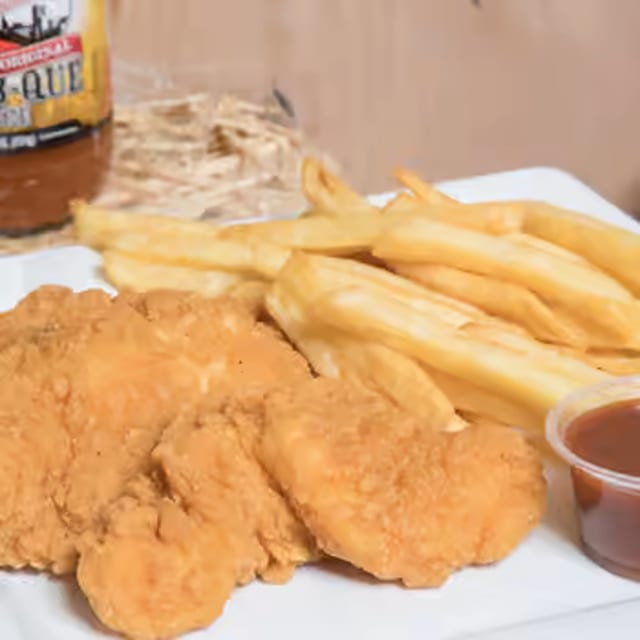 5 Chicken tenders and fries.